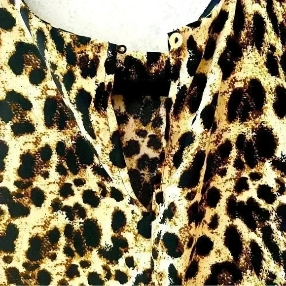 REYNAH COUTURE WOMENS LEOPARD PRINT DATE NIGHT ANIMAL KNEE LONG SLEEVE DRESS - Picture 7 of 8